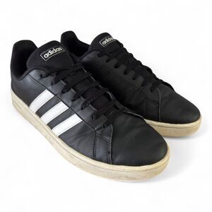 Adidas EE7900 Advantage Men’s Leather Sneakers Black White Size 12 Casual Shoes